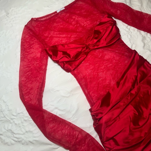 Oh Polly Red Lace Dress US 2 - Picture 5 of 7